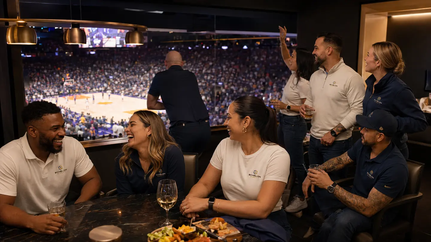 The Echelon team together in the Phoenix game suite